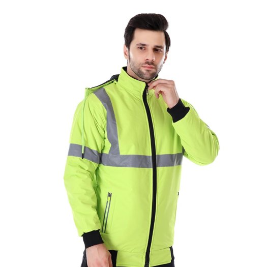 Cold Protection Jacket For Men With Pu Coated Fabric And Reflective Strips Manufacturers, Suppliers in Tripura