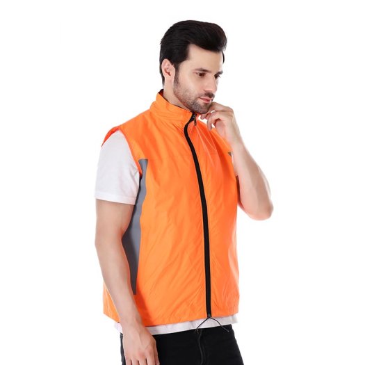 Men Industrial Safety Jacket Orange With Full Zip And Mesh Inner Lining Manufacturers, Suppliers in Tripura