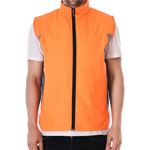 Men Industrial Safety Jacket Orange With Full Zip And Mesh Inner Lining Manufacturers, Suppliers in Tripura
