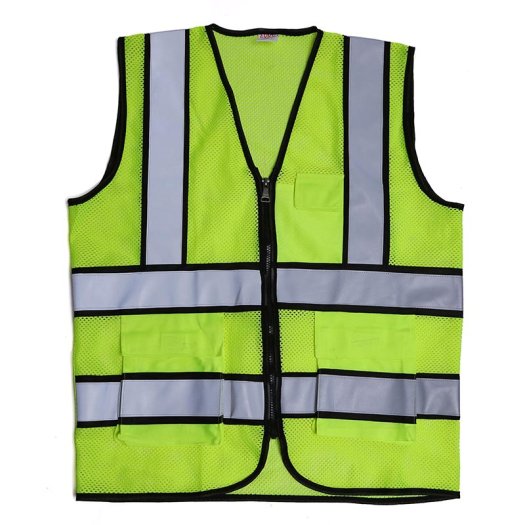 Men Green Utility Jacket With Reflective Strips And Breathable Mesh Fabric Manufacturers, Suppliers in Tripura