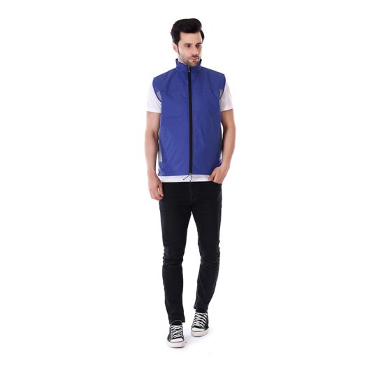 Men Royal Blue Reflective Work Jacket With Smooth Zip And Comfort Fit Manufacturers, Suppliers in Tripura