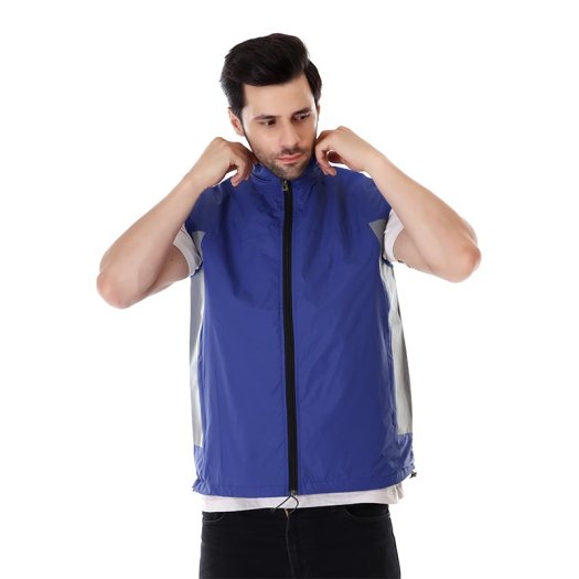 Men Royal Blue Reflective Work Jacket With Smooth Zip And Comfort Fit Manufacturers, Suppliers in Tripura