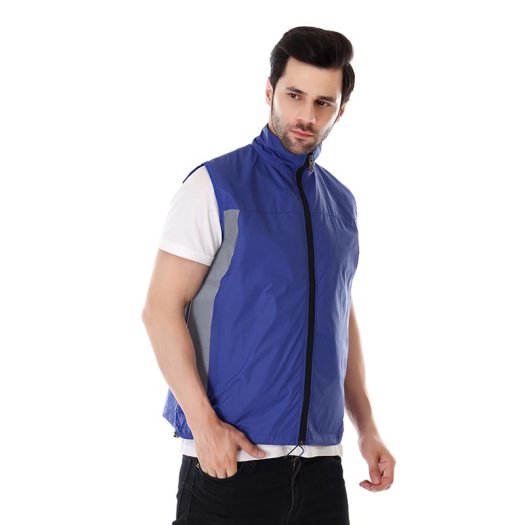 Men Royal Blue Reflective Work Jacket With Smooth Zip And Comfort Fit Manufacturers, Suppliers in Tripura