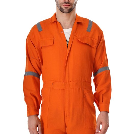 Spark Safe Cotton Coverall Orange For Men With Velcro Ankle Fit Manufacturers, Suppliers in Tripura